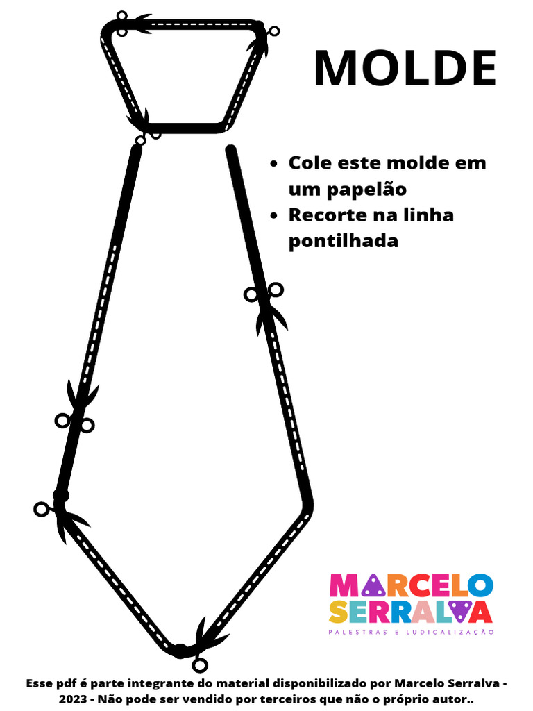 como fazer molde de gravata para festa junina