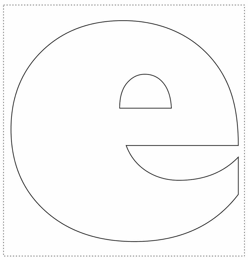 molde letra E cursiva para imprimir