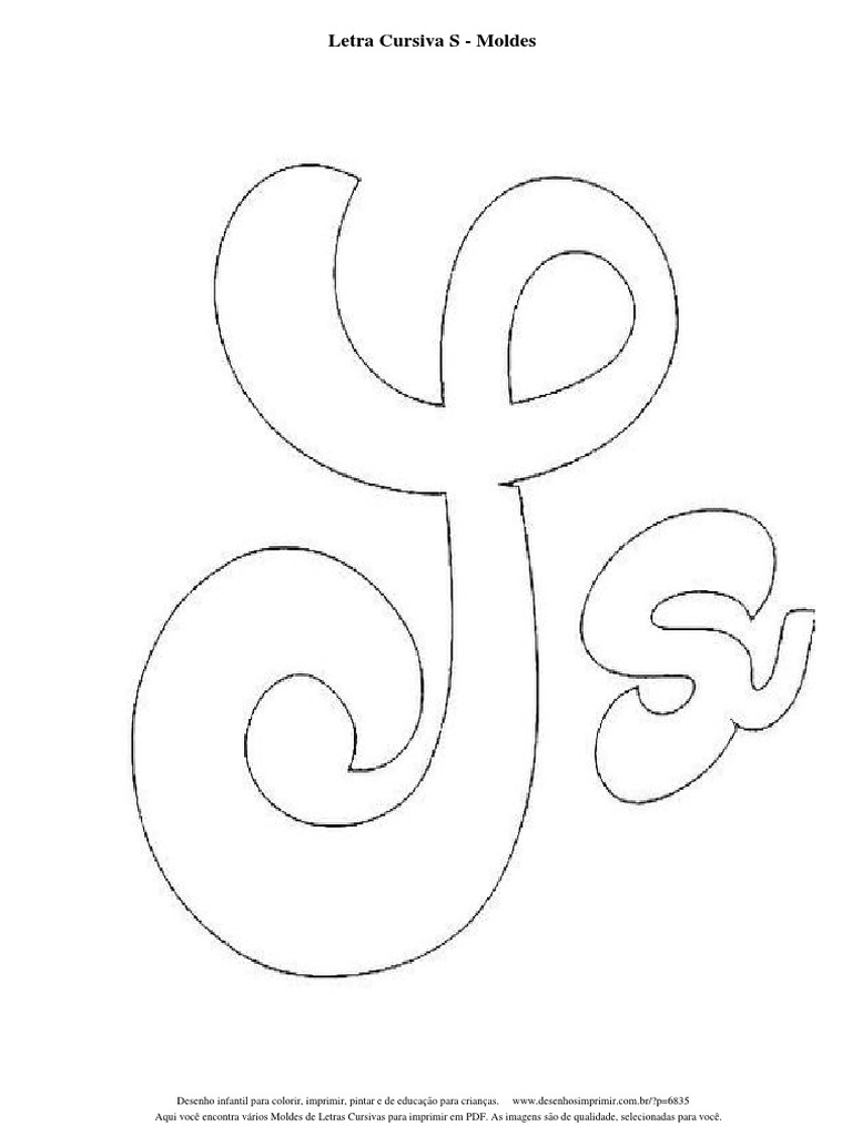 molde letra s 15cm