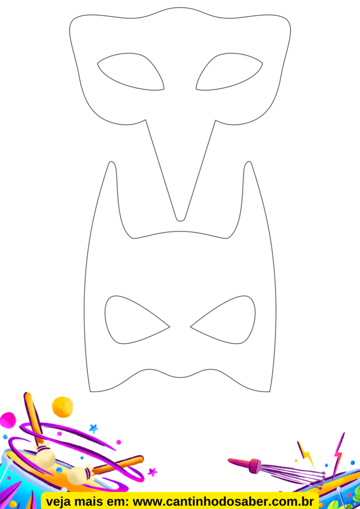 molde máscara carnaval simples para imprimir