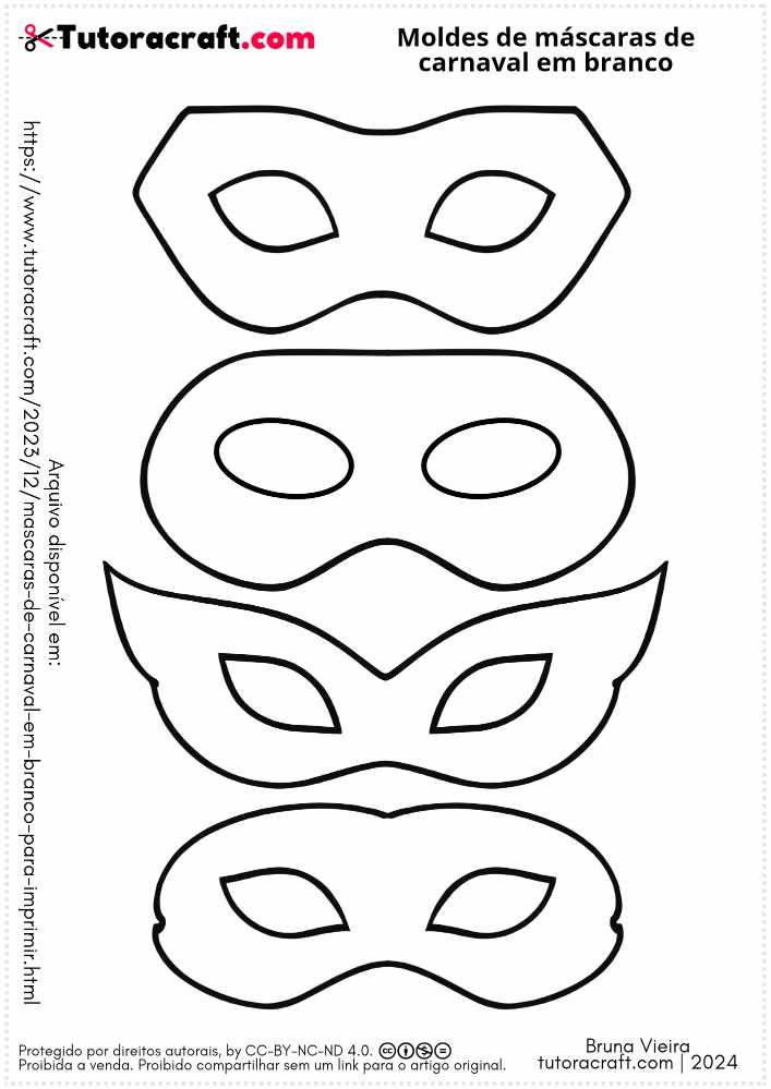 molde máscara carnaval em feltro para imprimir