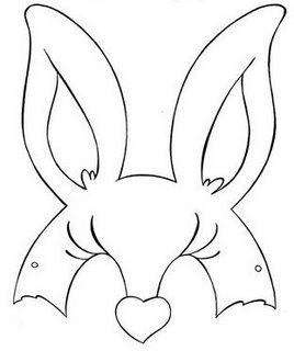 molde máscara coelho fácil