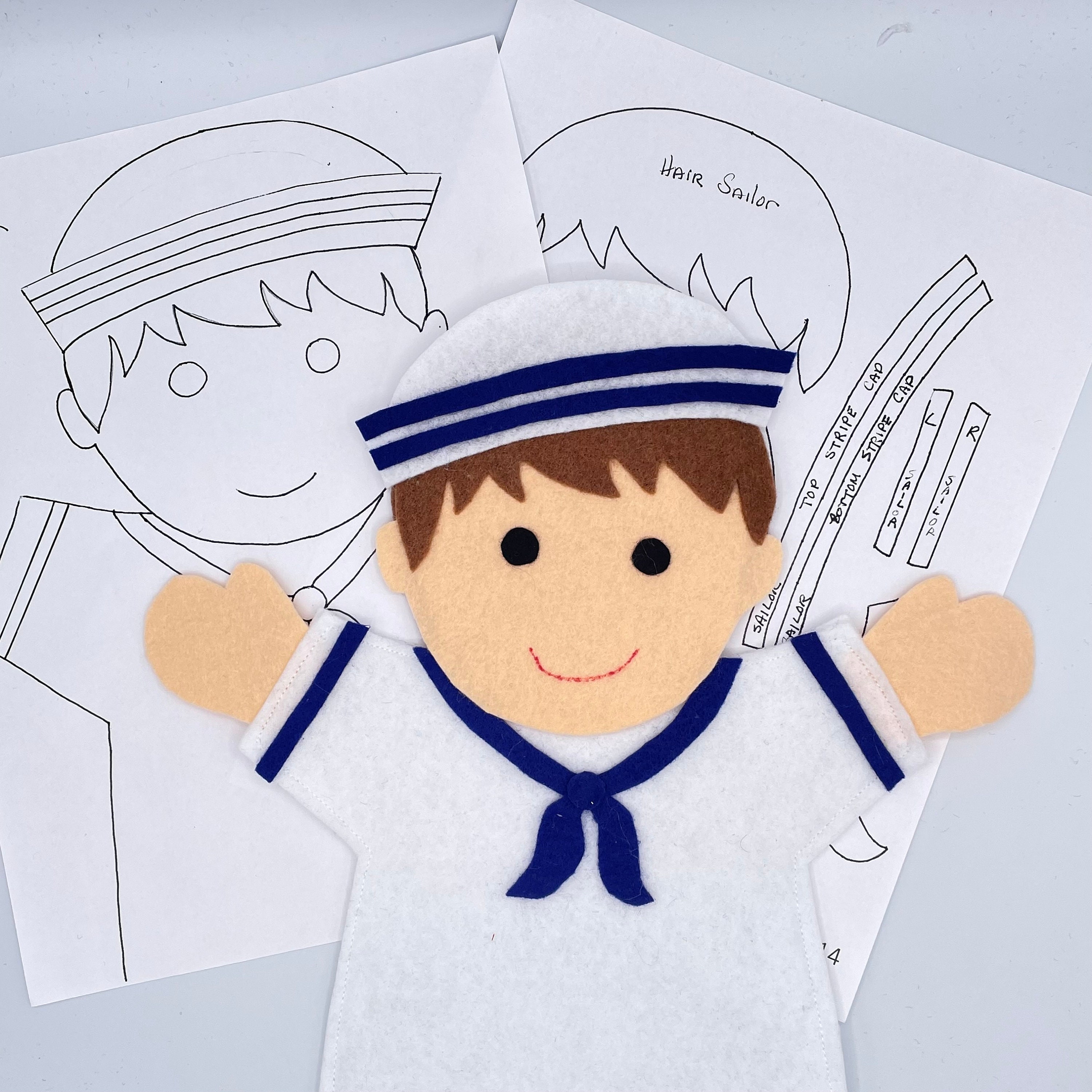 molde chapéu marinheiro infantil passo a passo