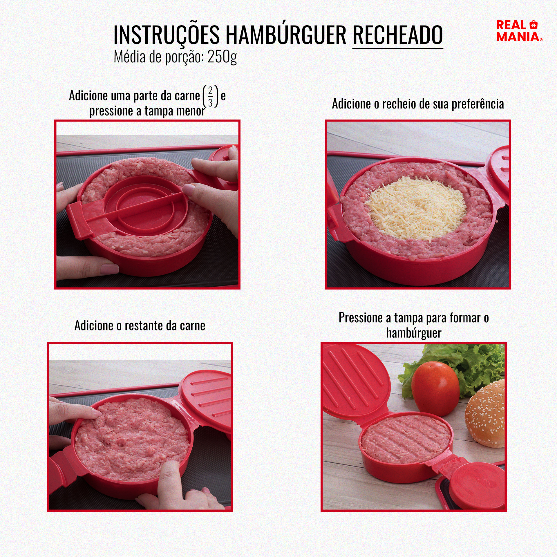 erros ao usar molde de hambúrguer