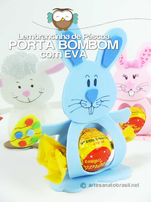 Molde coelho porta bombom feltro