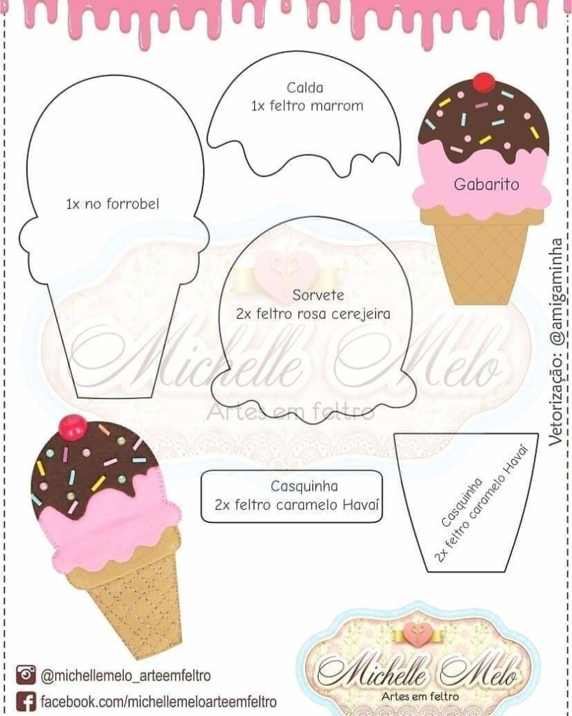 ideias de molde sorvete eva para festa infantil