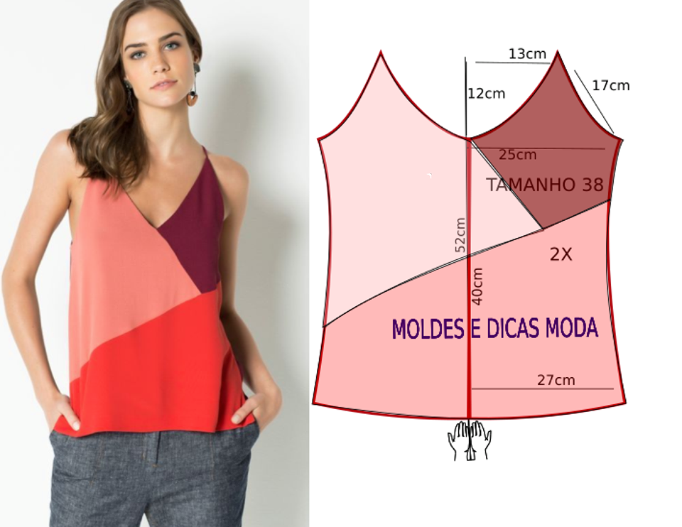 inspiração molde top faixa verão 2024