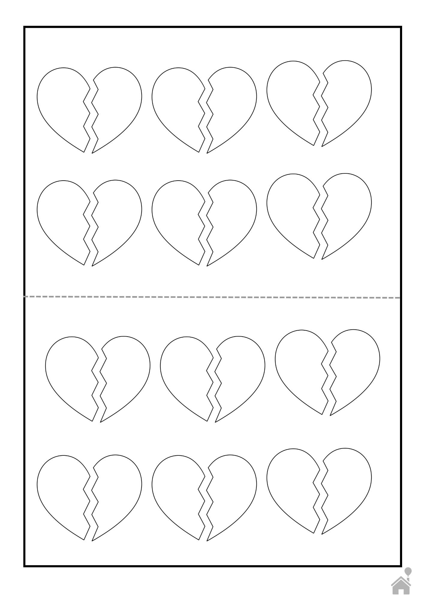 Molde de coração para scrapbook