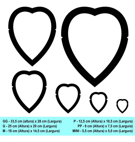Molde de coração vazado