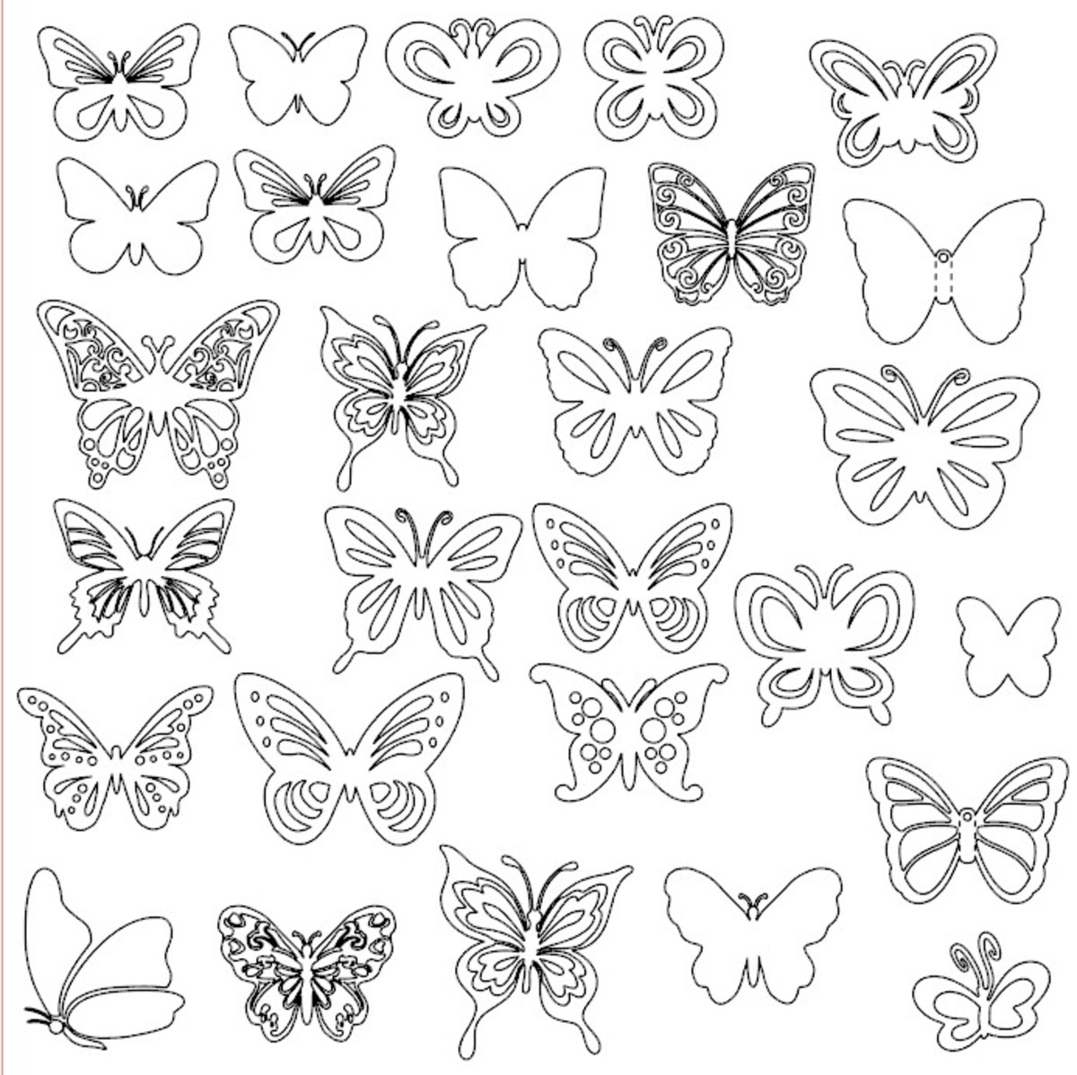 moldes de borboleta para feltro