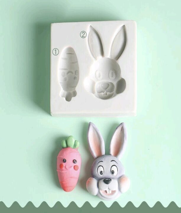 como adaptar molde de coelho com cenoura para topo de bolo