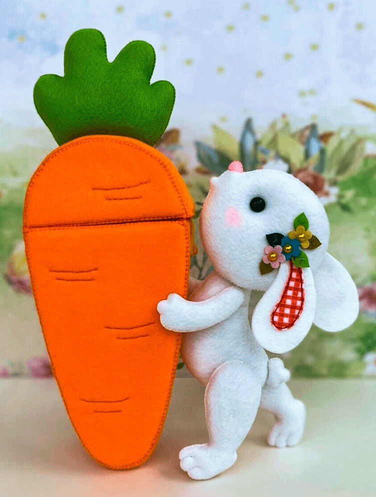 molde de coelho com cenoura para imprimir vs molde em feltro