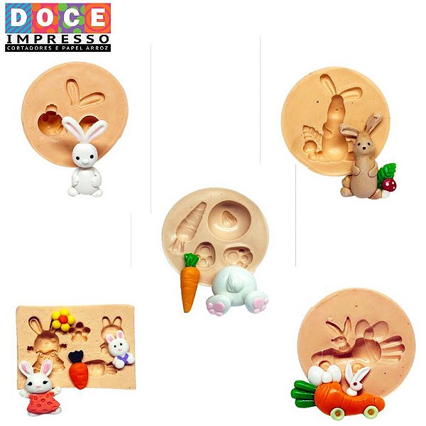 como adaptar molde de coelho com cenoura para topo de bolo