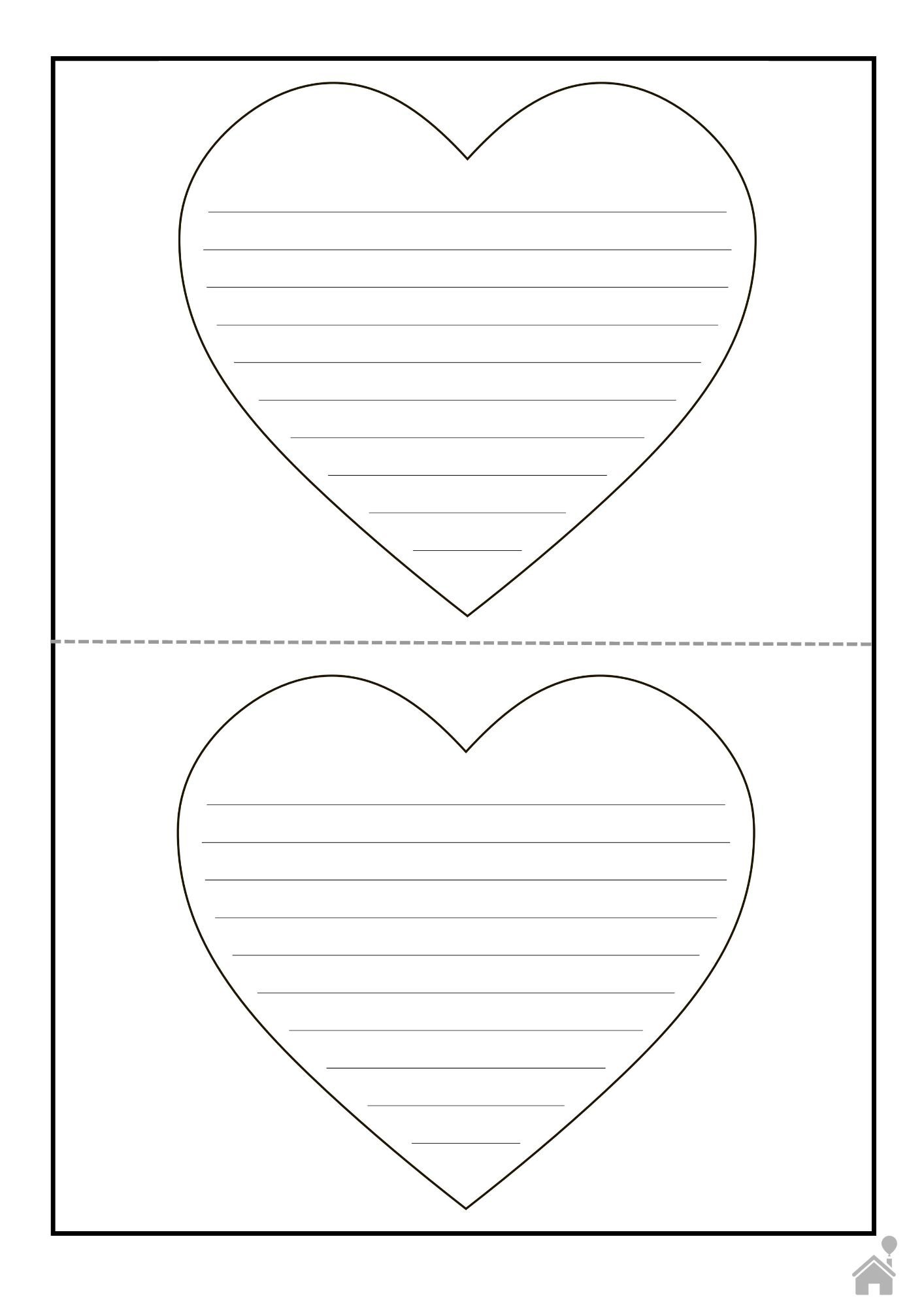 molde de coração vazado para imprimir
