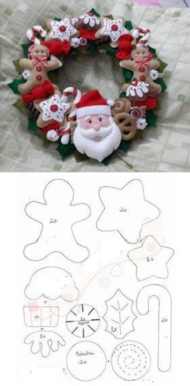 moldes de enfeites de natal para imprimir em PDF