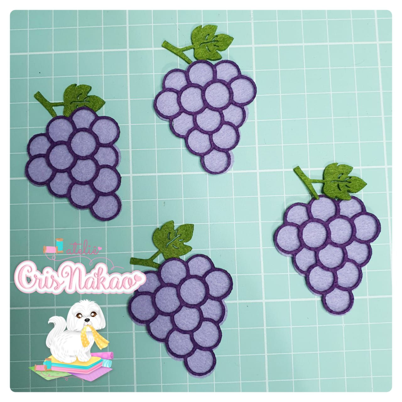 moldes de frutas em eva uva