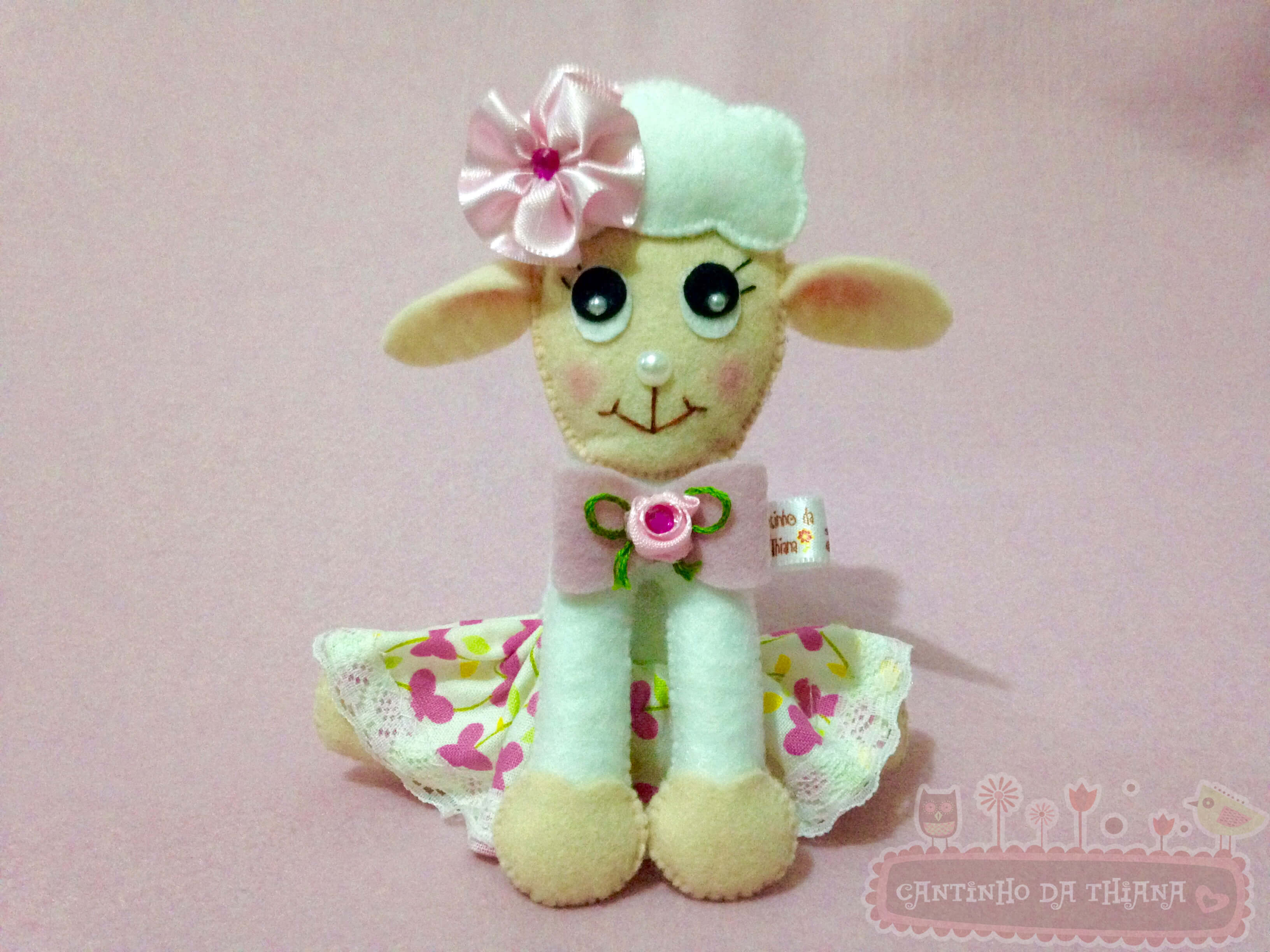 Moldes de Ovelha de Feltro para Projetos de Natal