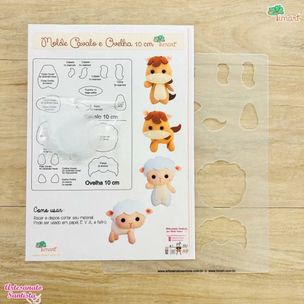 Moldes de Ovelha de Feltro para Projetos de Natal
