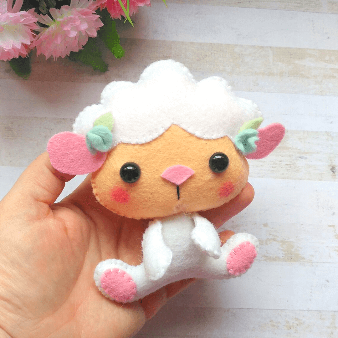 Moldes de Ovelha de Feltro para Projetos de Natal