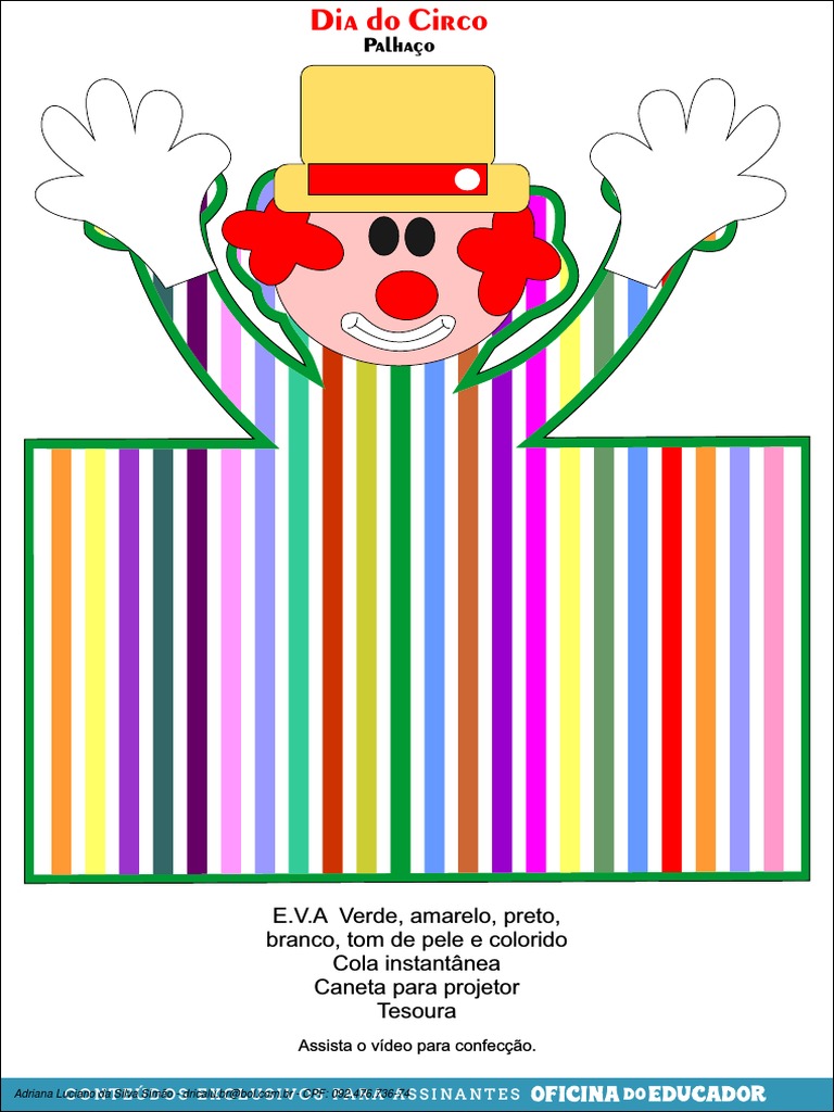 moldes de palhaço fofos para imprimir e decorar
