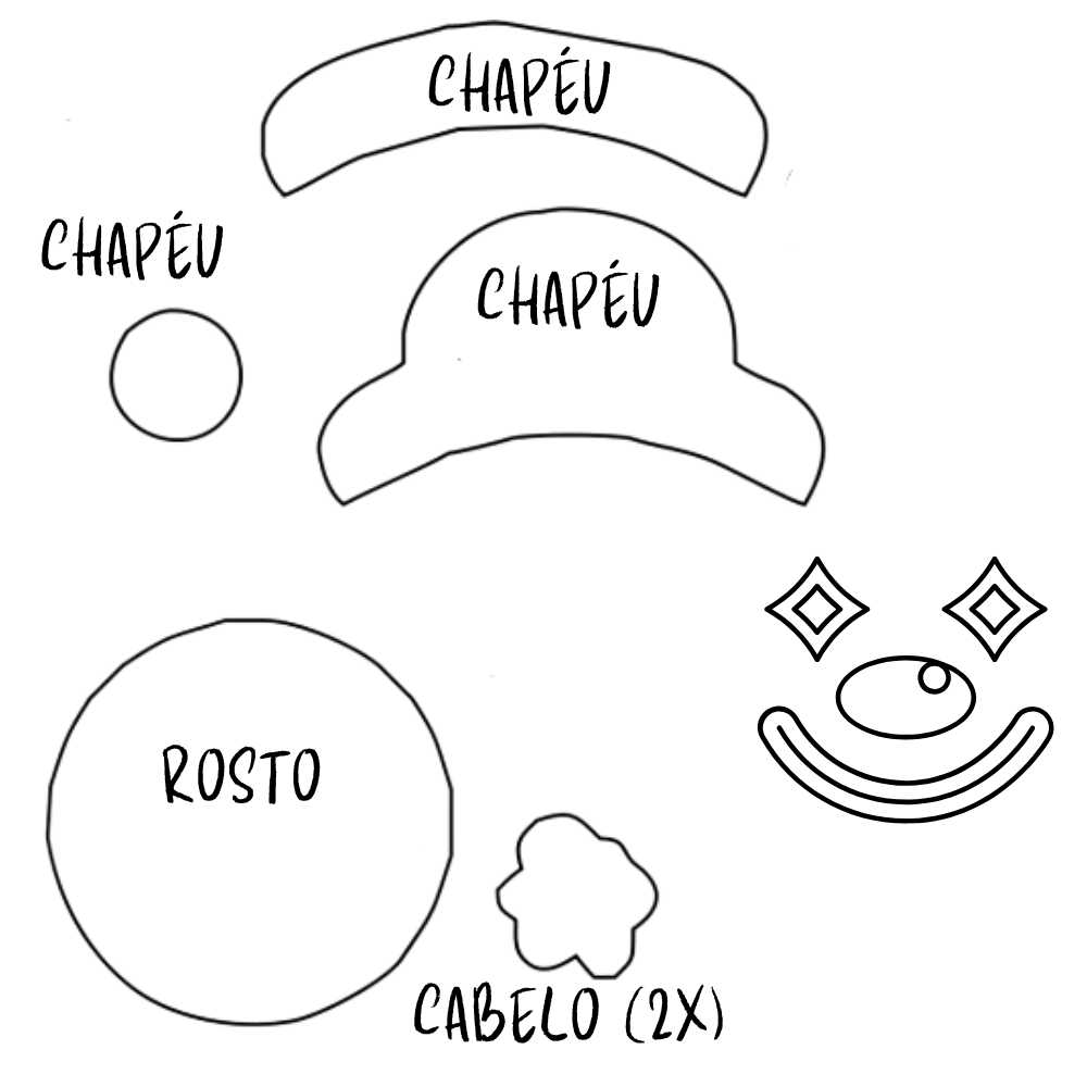 molde de palhaço para máscara de carnaval infantil