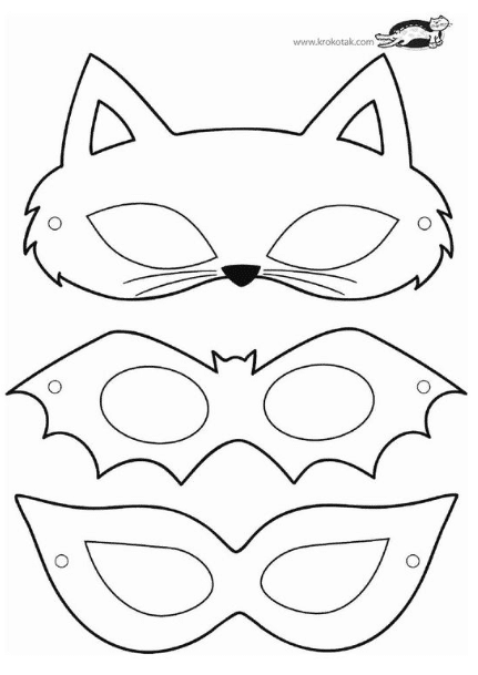 máscaras de dia das bruxas para imprimir