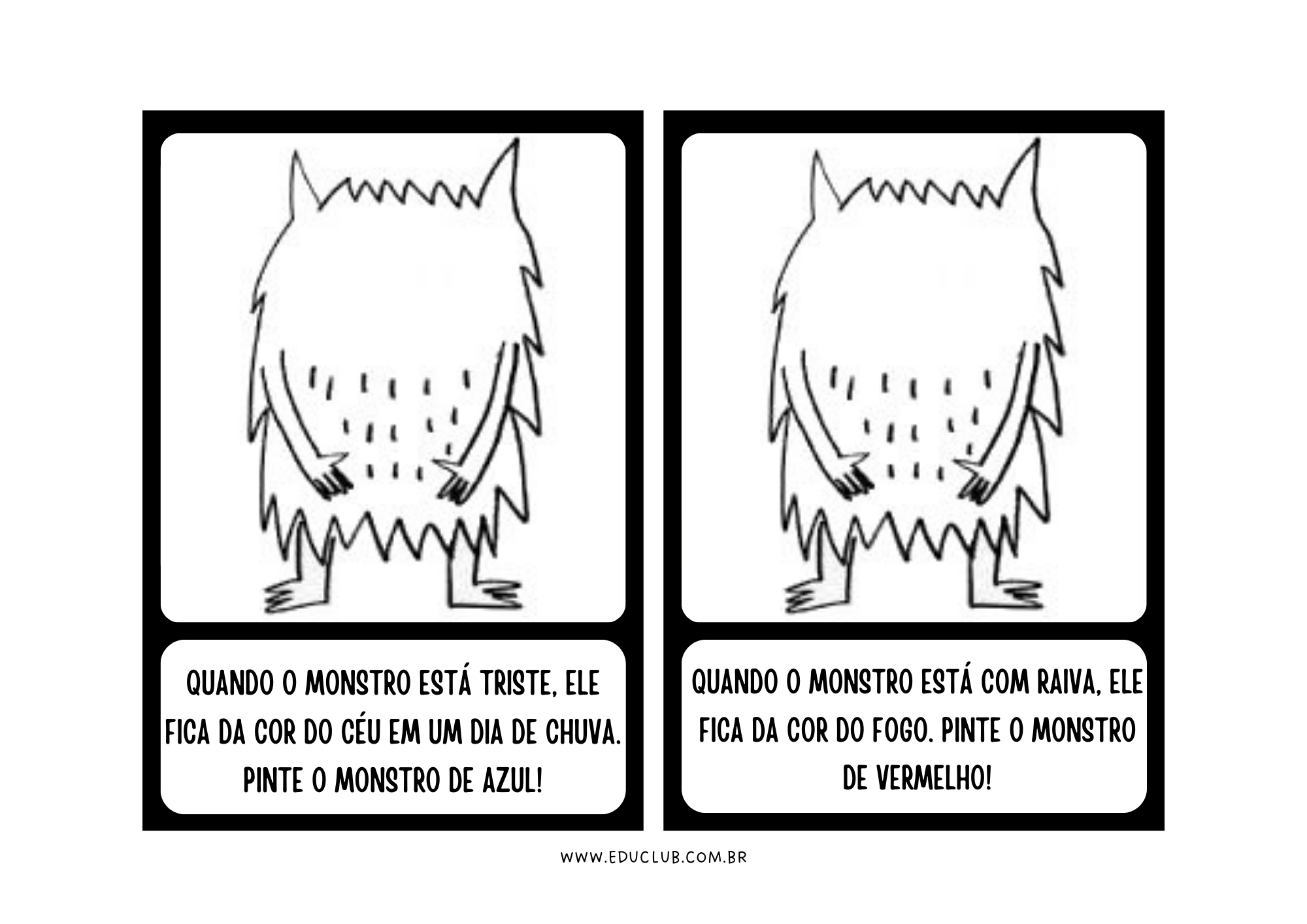 como usar o monstro das cores para ensinar sobre raiva
