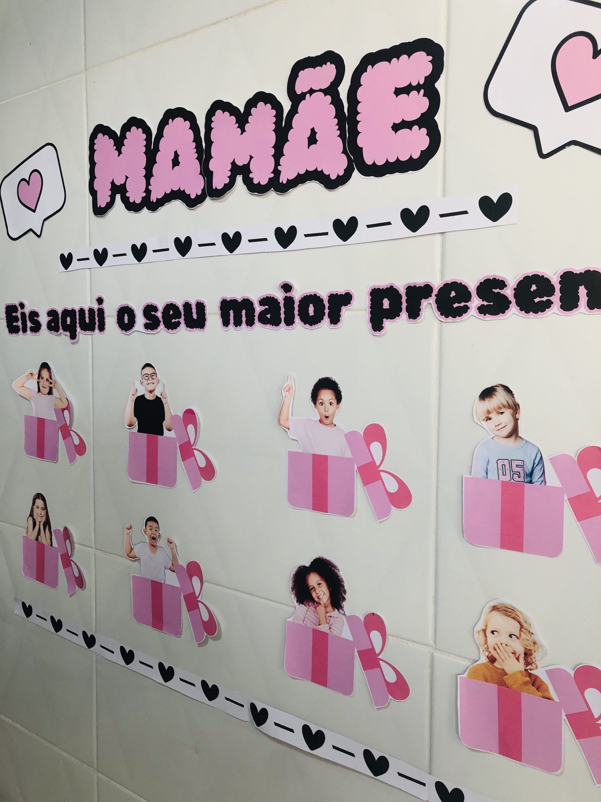 mural dia das maes criativo para escola