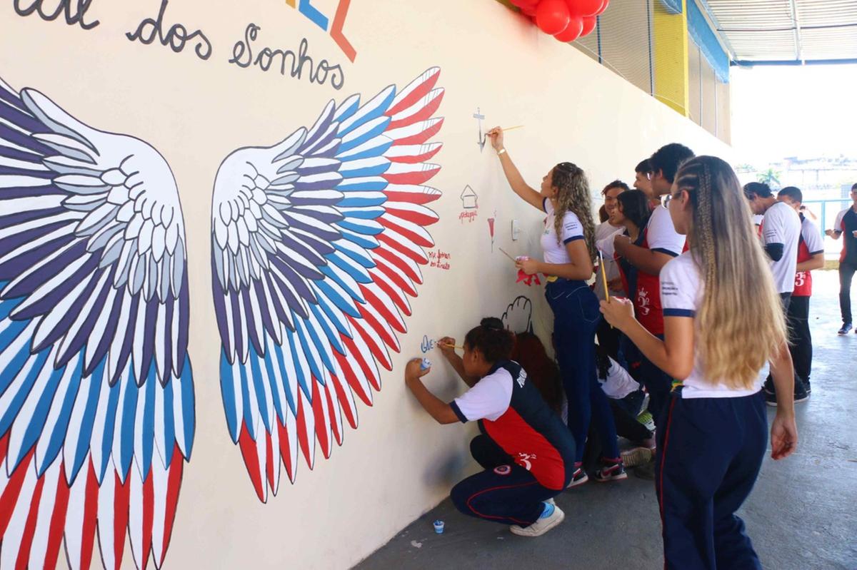 ideias de murais para escola de ensino médio