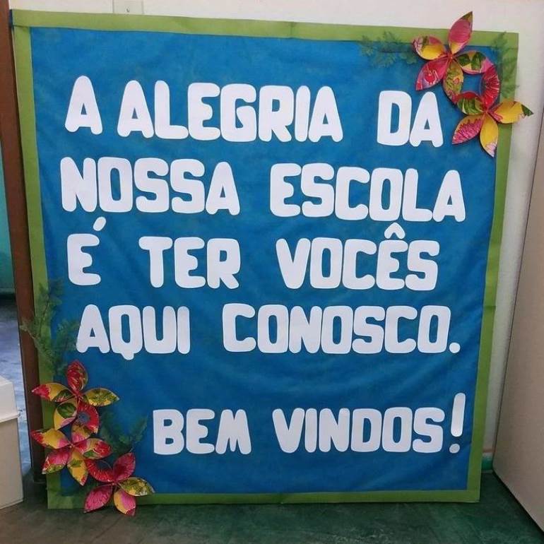 mural de boas vindas ensino médio