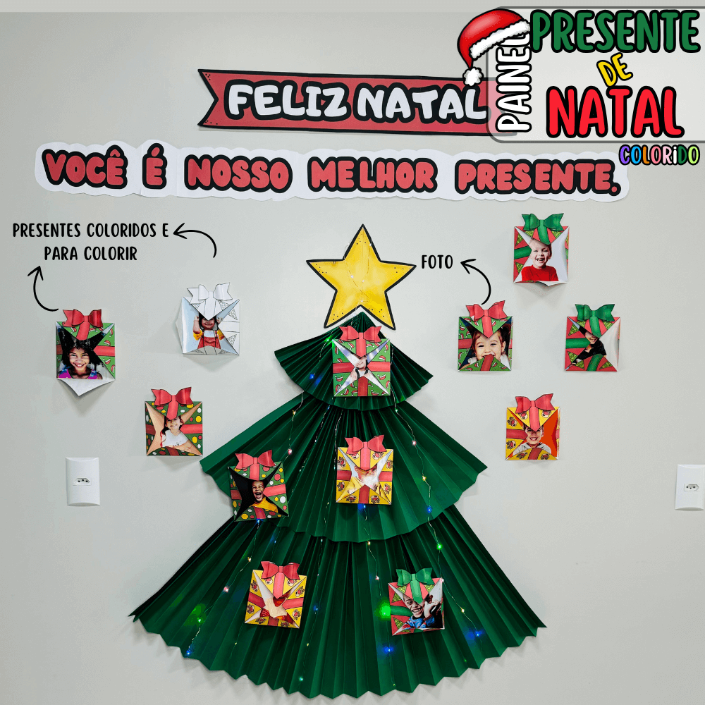 painel de natal sustentável para escola