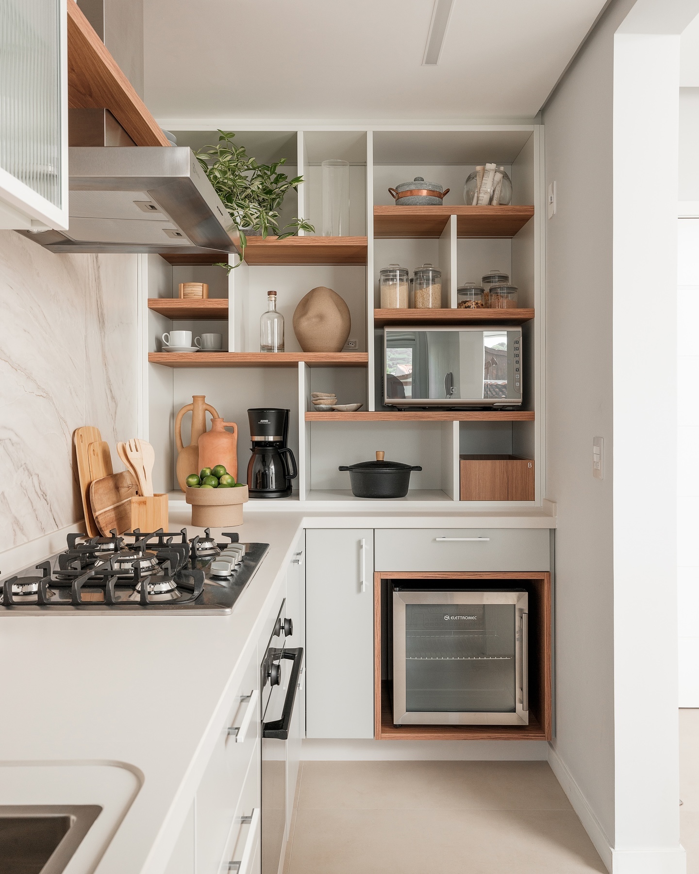 ideias de nicho parede cozinha decorados