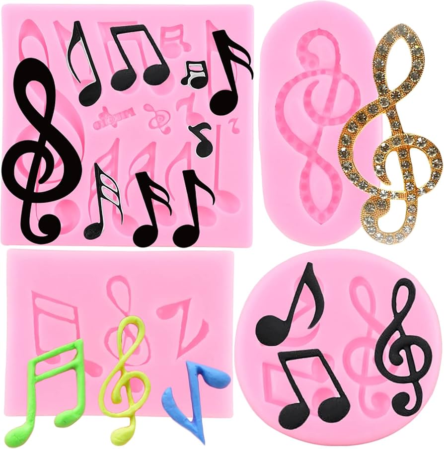 Tipos de Moldes de Notas Musicais: Silicone