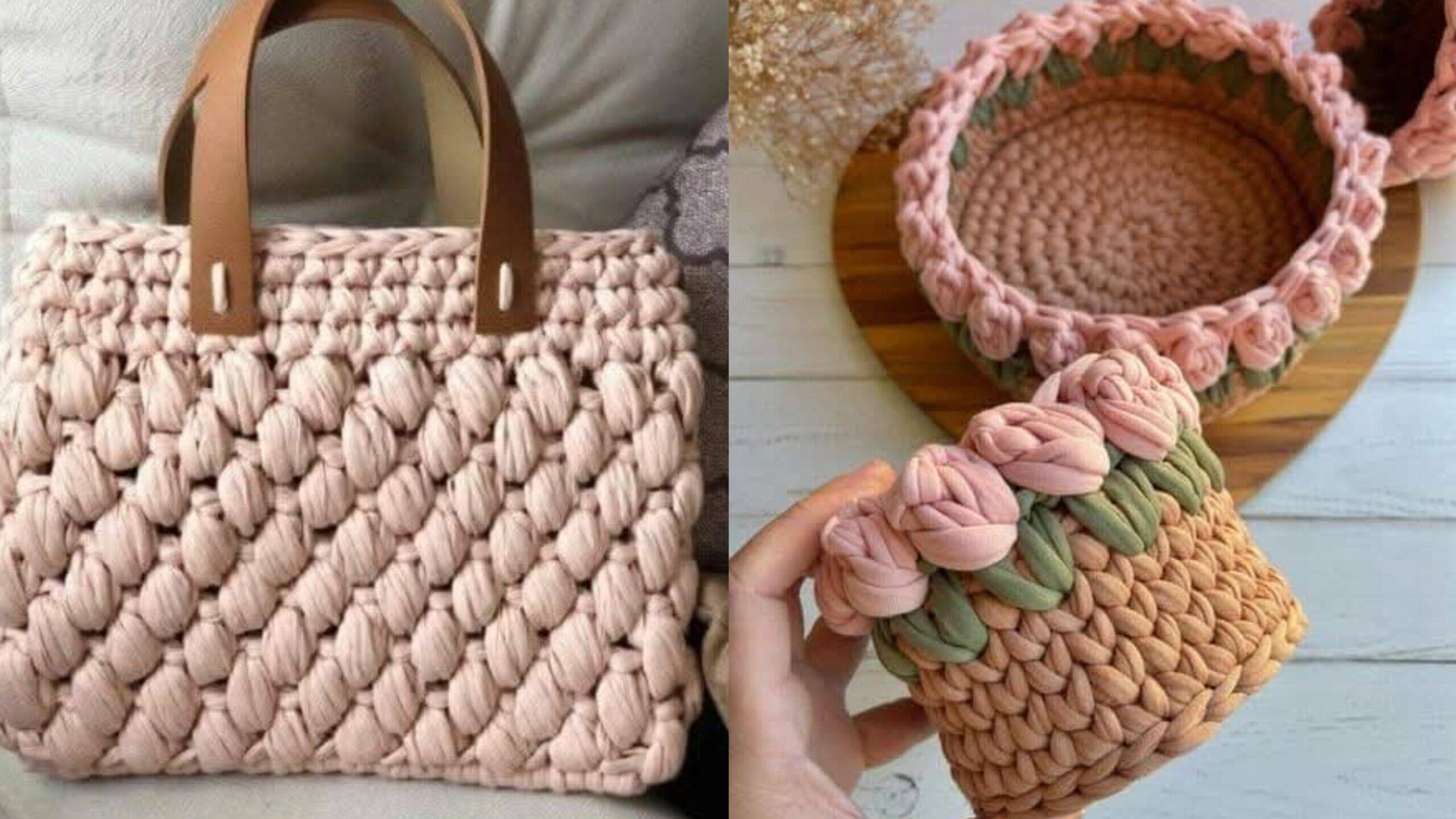 bolsa de crochê fio de malha grosso passo a passo