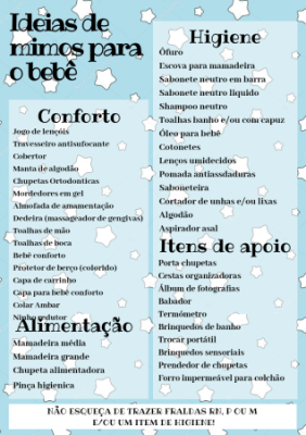 o que pedir em um chá de fraldas
