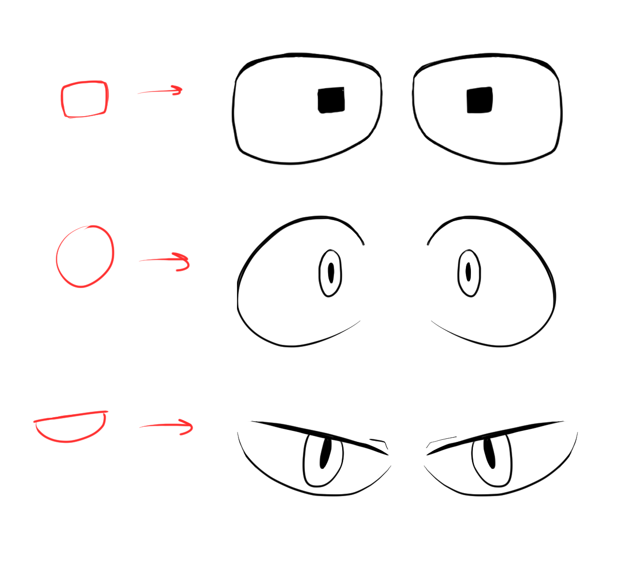 desenho de olho realista vs desenho animado para colorir