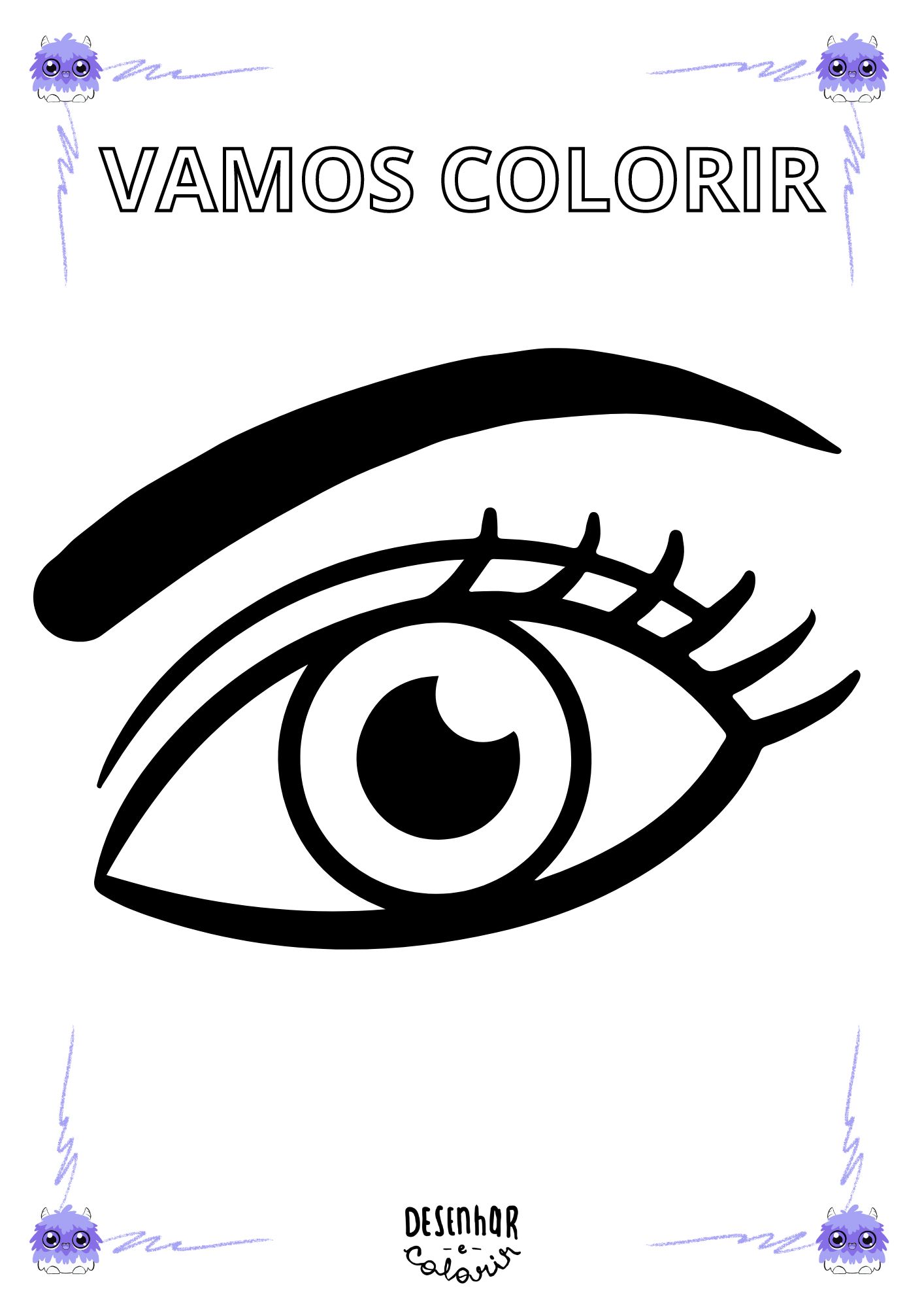 desenho de olho para colorir com lapis de cor