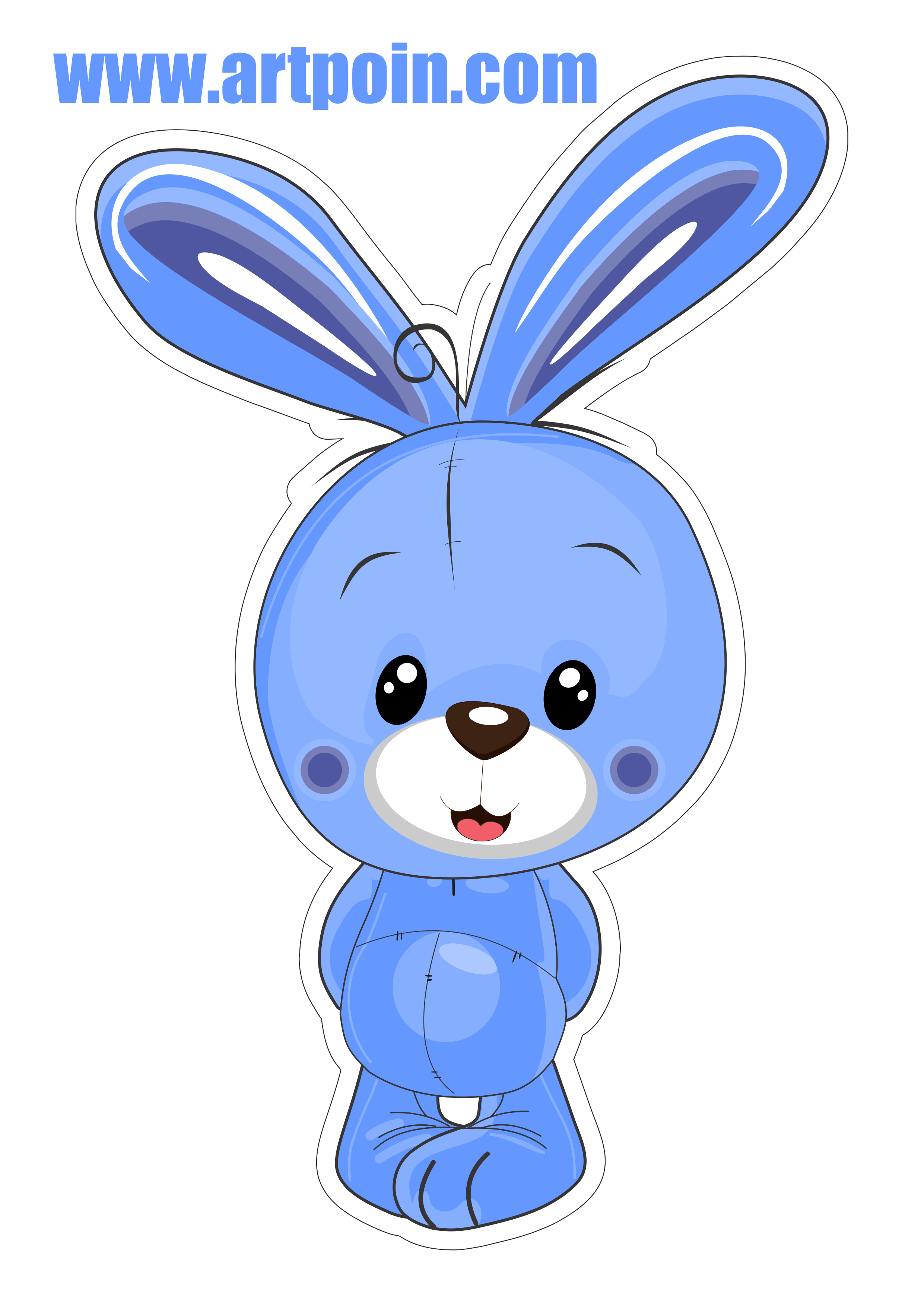 orelha de coelho azul de feltro