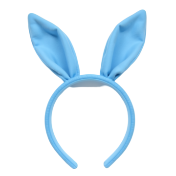 tiara orelha de coelho azul