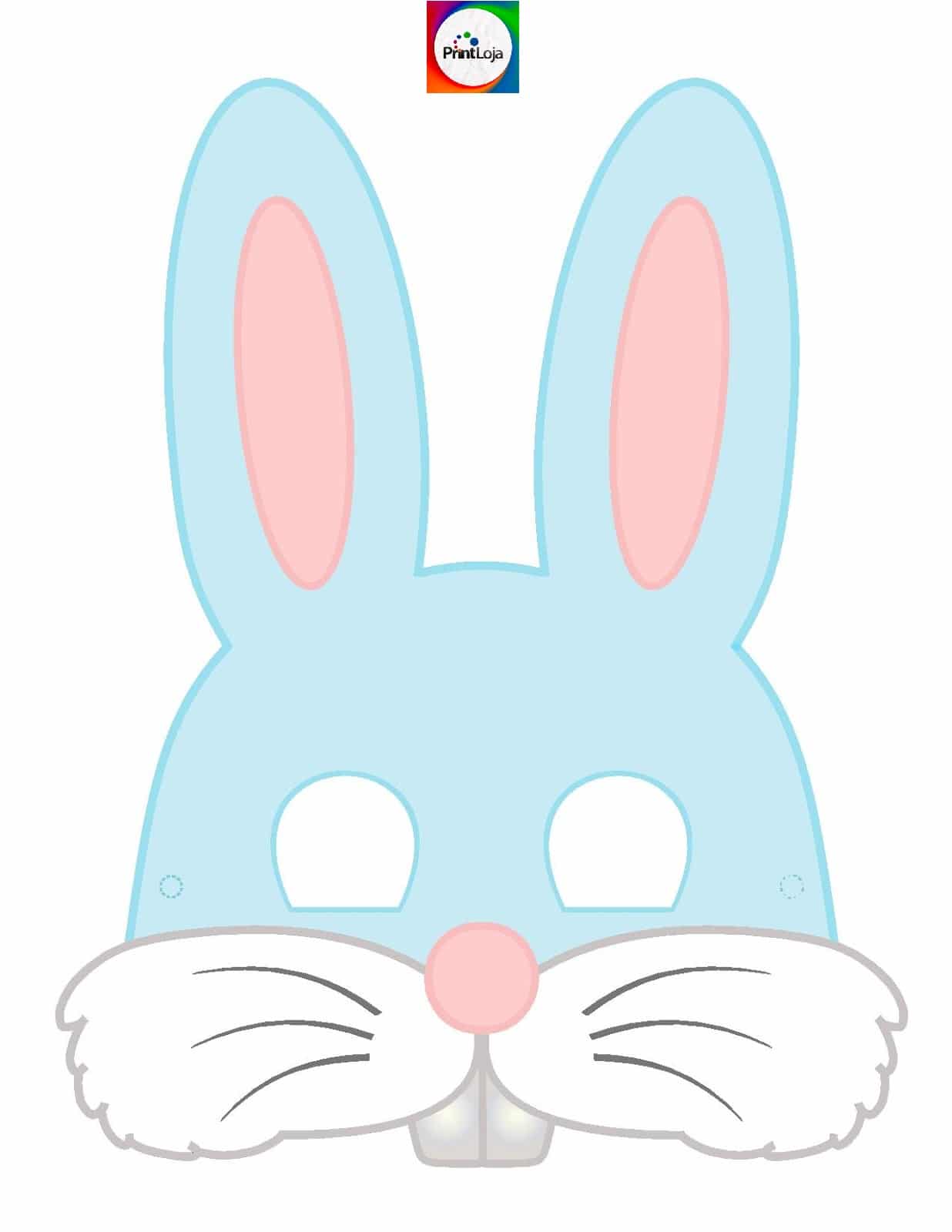 orelha de coelho azul e branca