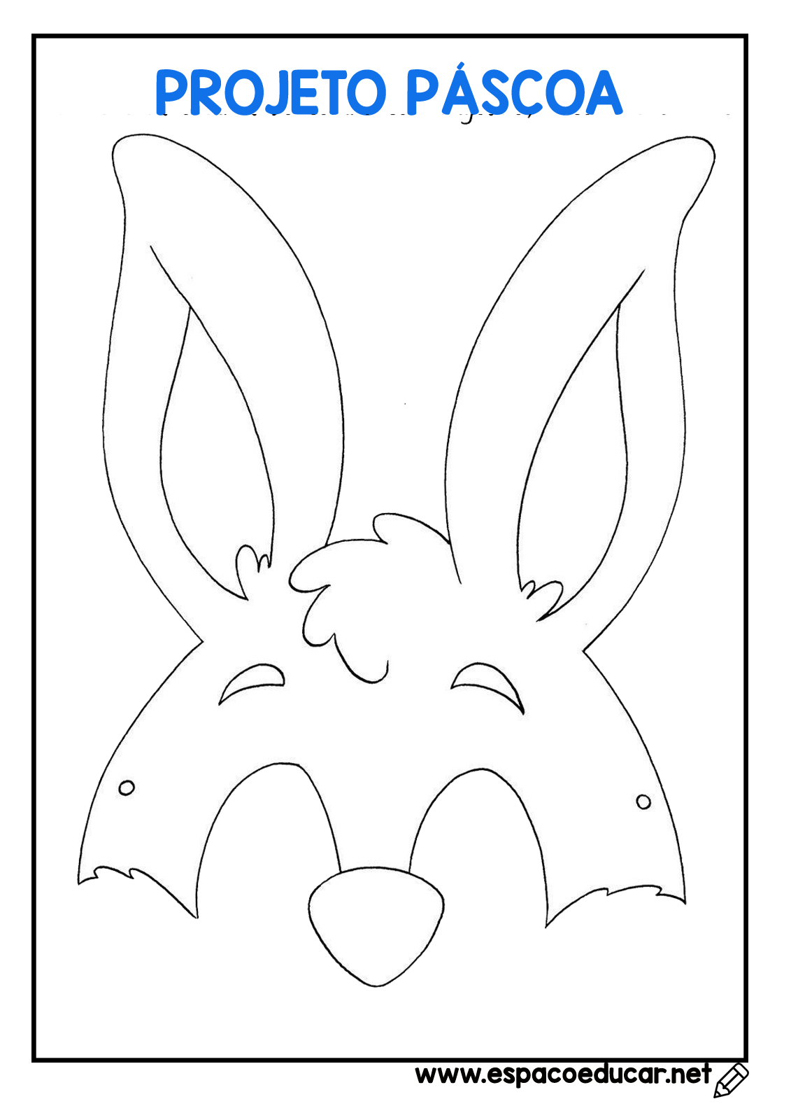 Molde de Orelhas de Coelho em PDF para impressão (Feltro, EVA, Papel)