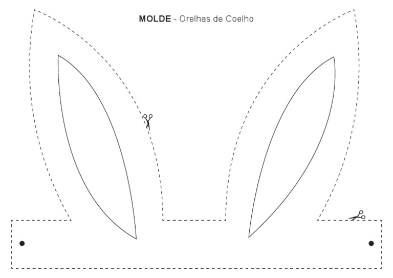 orelha de coelho molde
