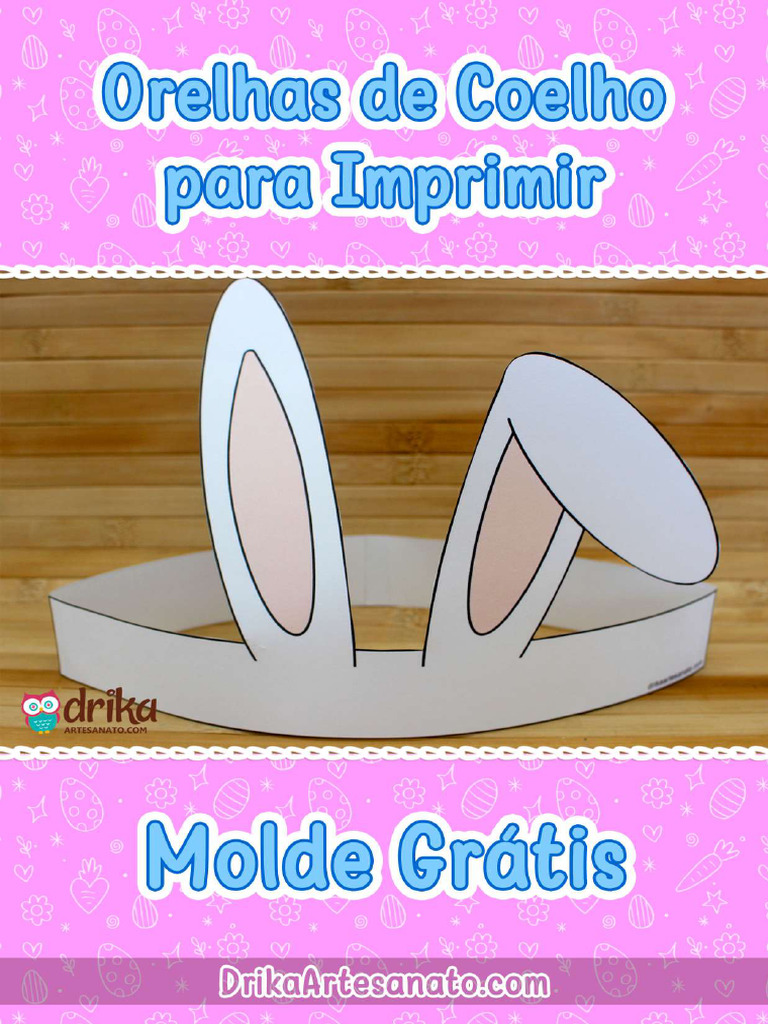molde orelha coelho infantil