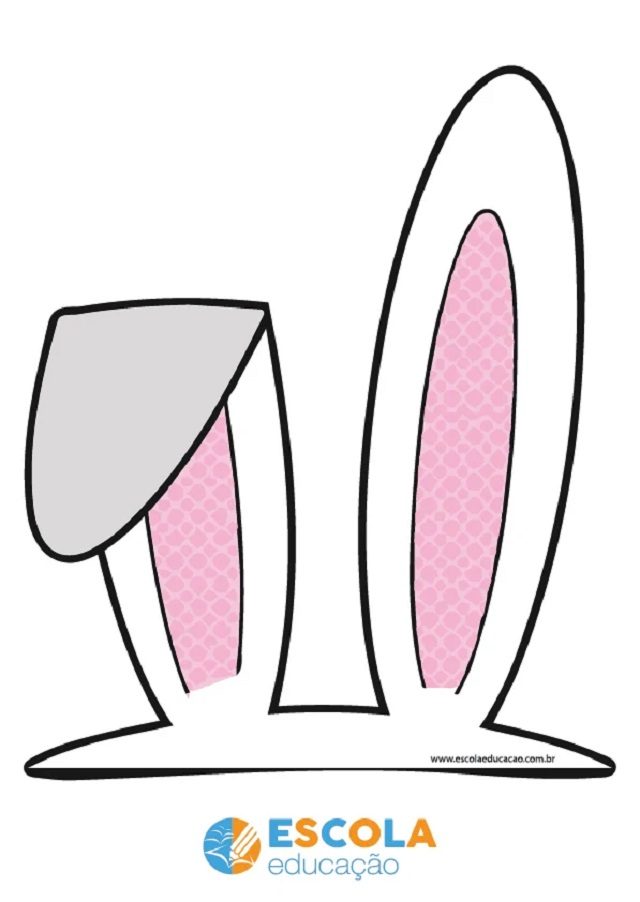 molde orelha coelho infantil