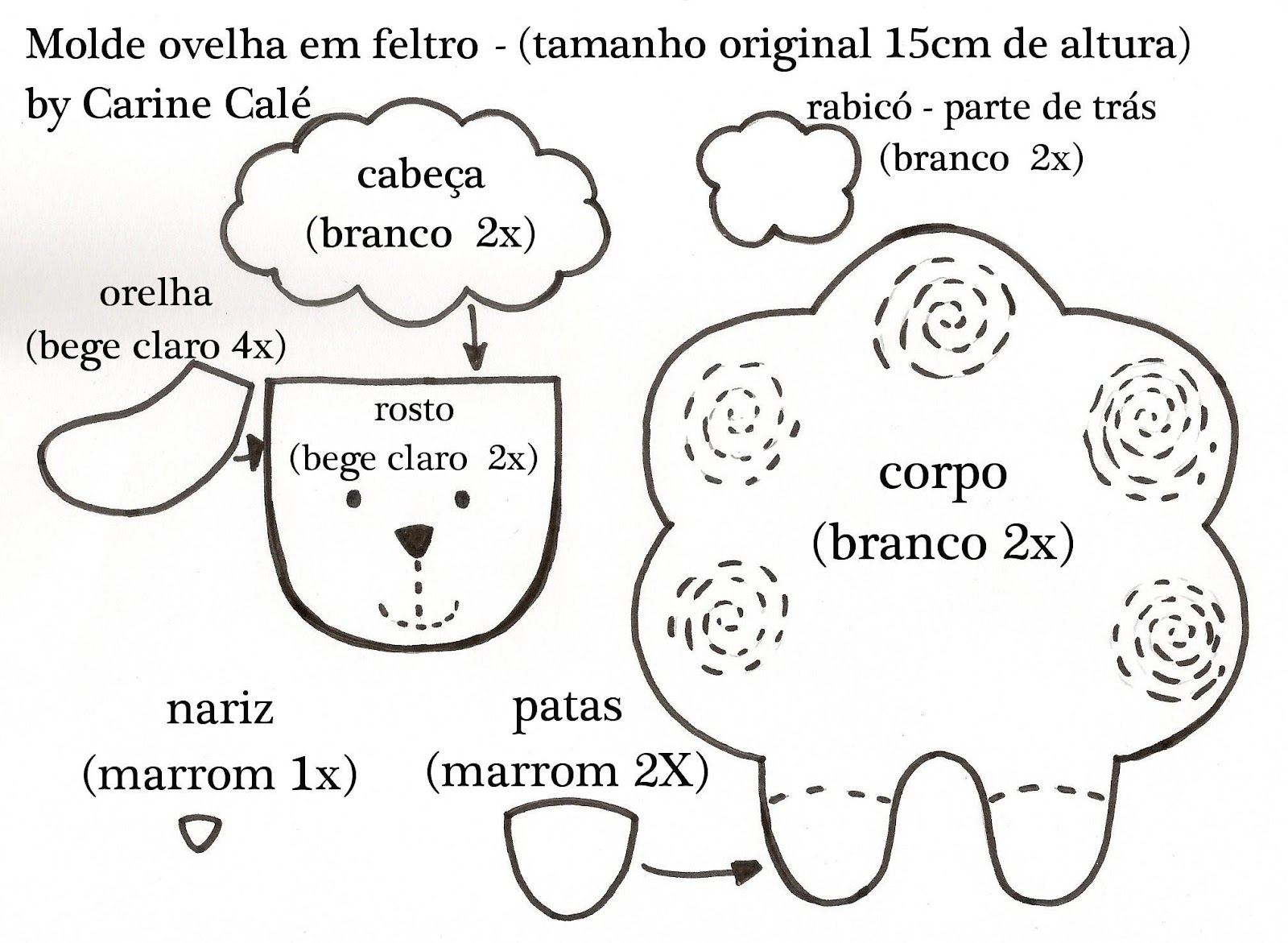 molde ovelha eva passo a passo