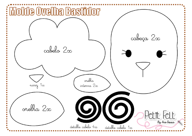 ovelhinha em feltro molde