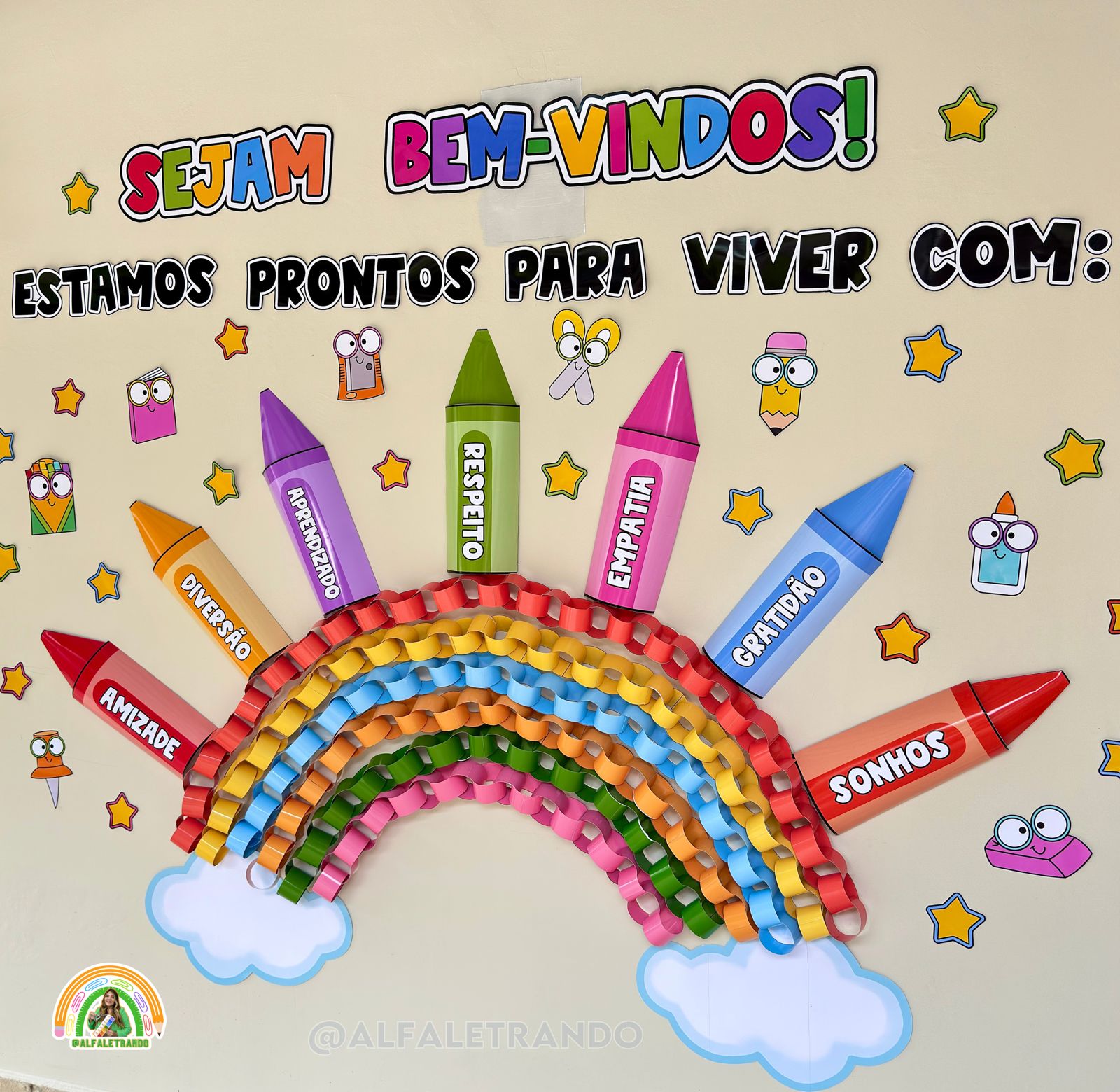 painel de boas vindas para imprimir colorido