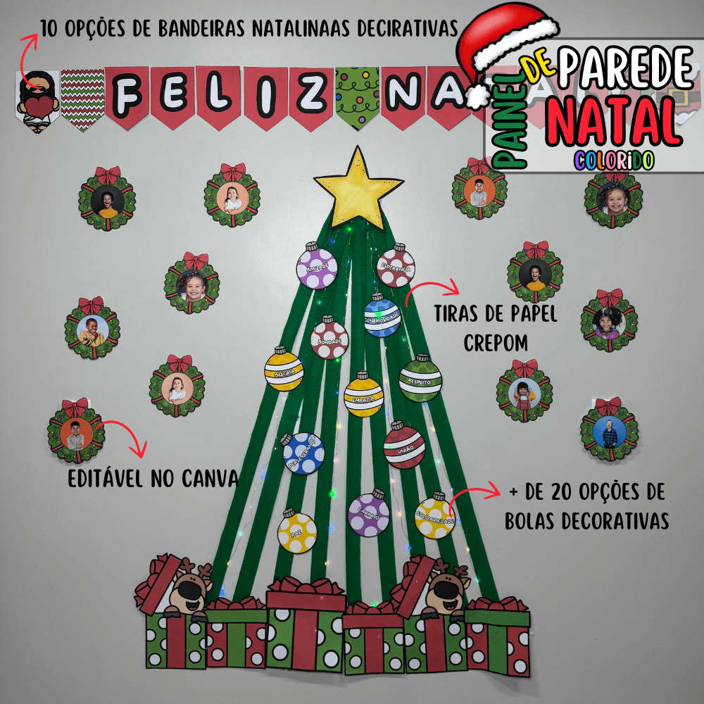 painel de natal com tema de boneco de neve