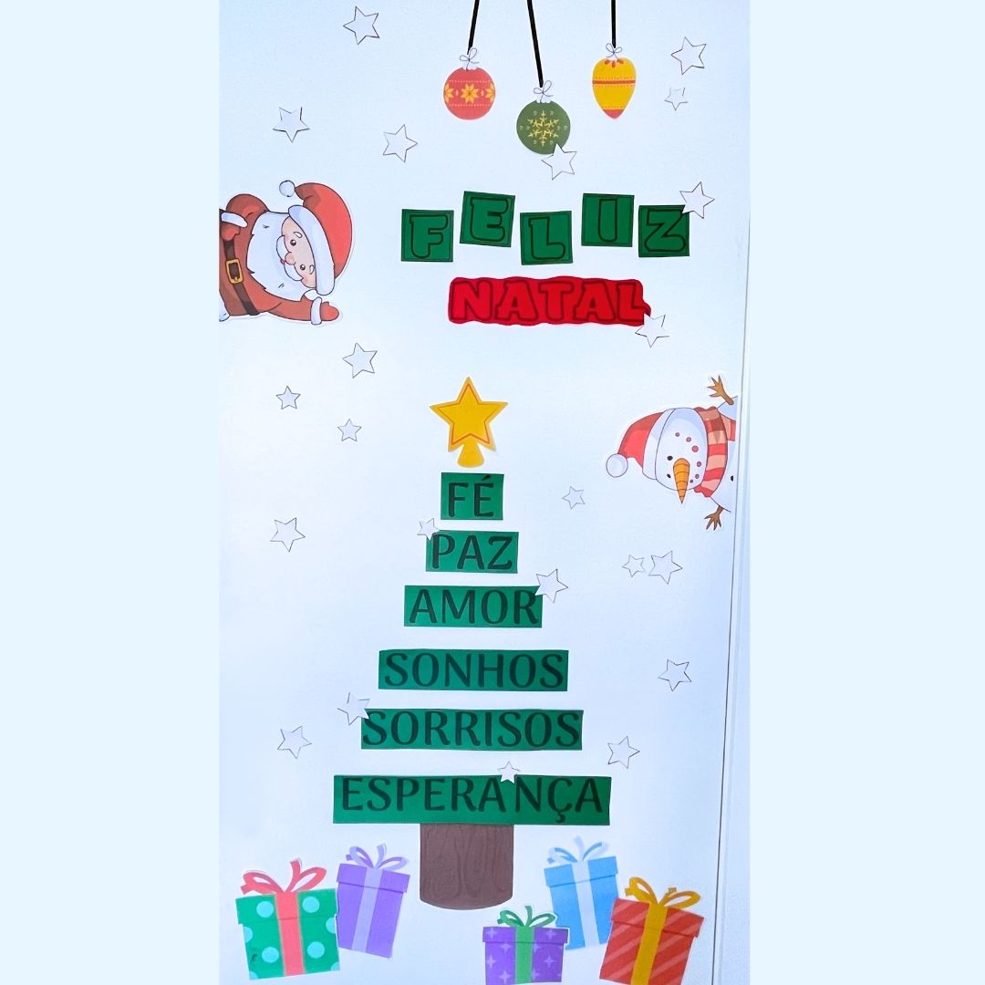 painel de natal com tema de estrelas