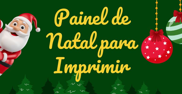 painel de natal com tema de guirlandas